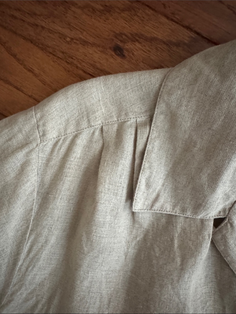 Banana Republic Irish Linen Beige Button Down Oversized Top Size S - Picture 6 of 6
